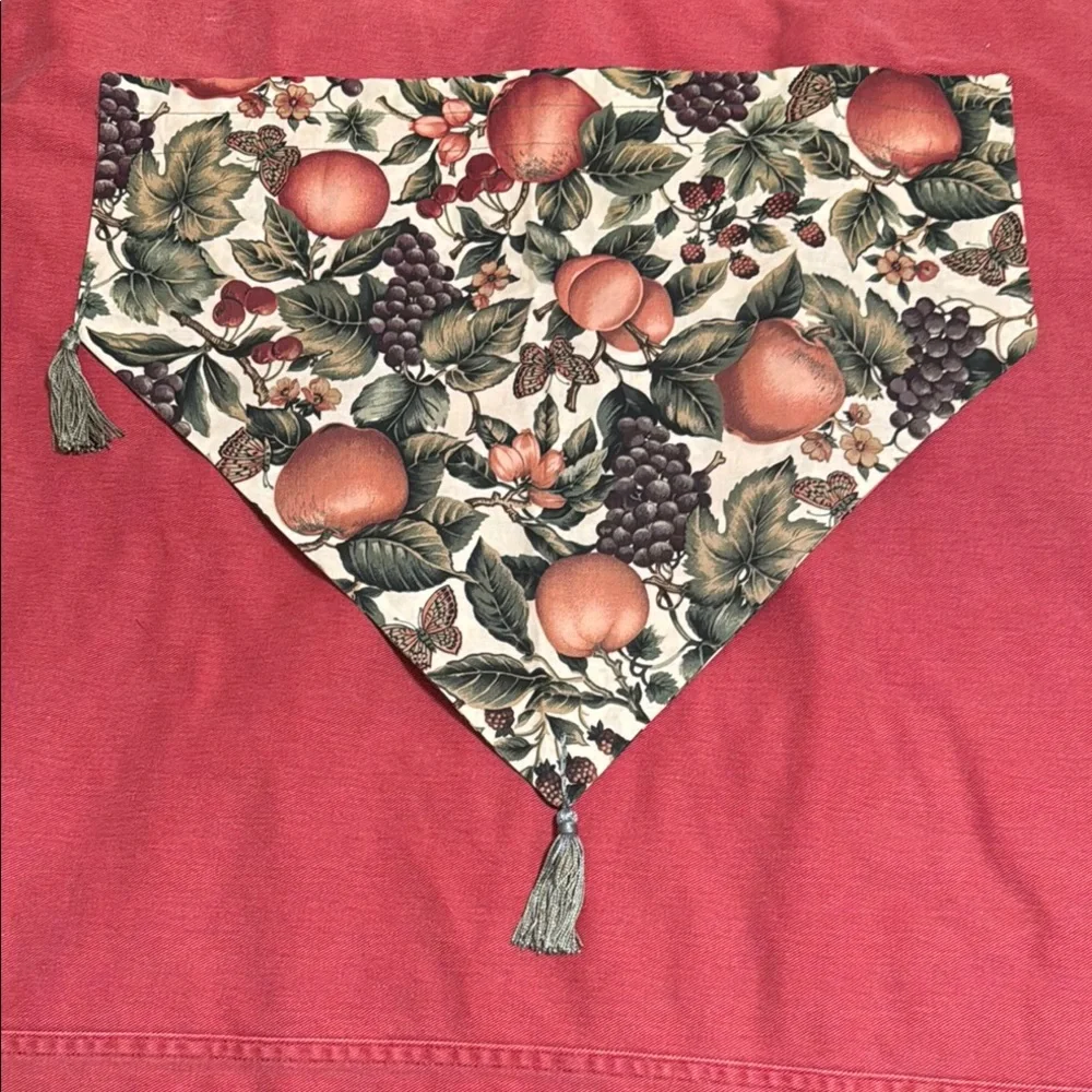 Curtain Valance Floral Fruit Grape Butterfly Patterned Valances with Tassels
